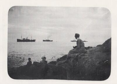 Fartygskonvoj passerar Stocka under första världkriget